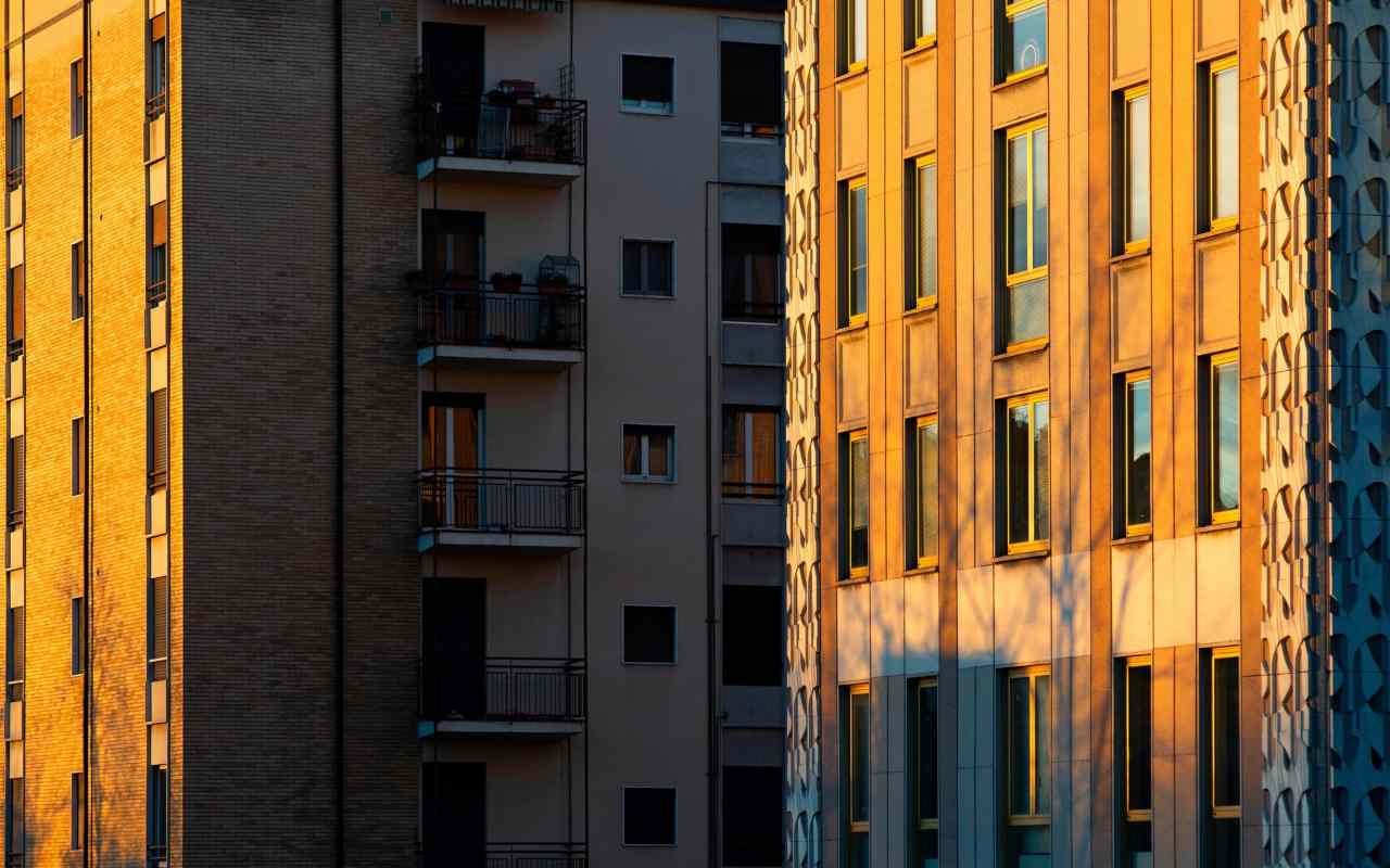 Vista di un condominio di case