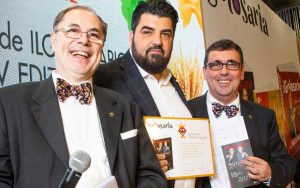 Antonino Cannavacciuolo insieme a Paolo Massobrio e Marco Gatti a Golosaria Milano