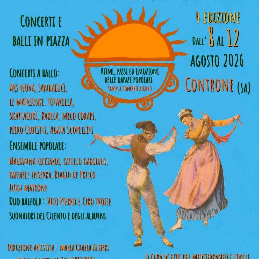 Ballarija 2026: il festival della danza e della musica mediterranea a Controne