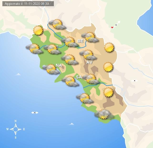 Meteo domani: in Campania cieli sereni, instabilità nel pomeriggio