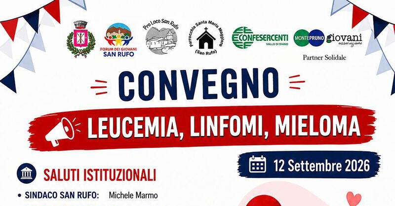Convegno a San Rufo per sostenere la ricerca contro leucemia, linfomi e mieloma