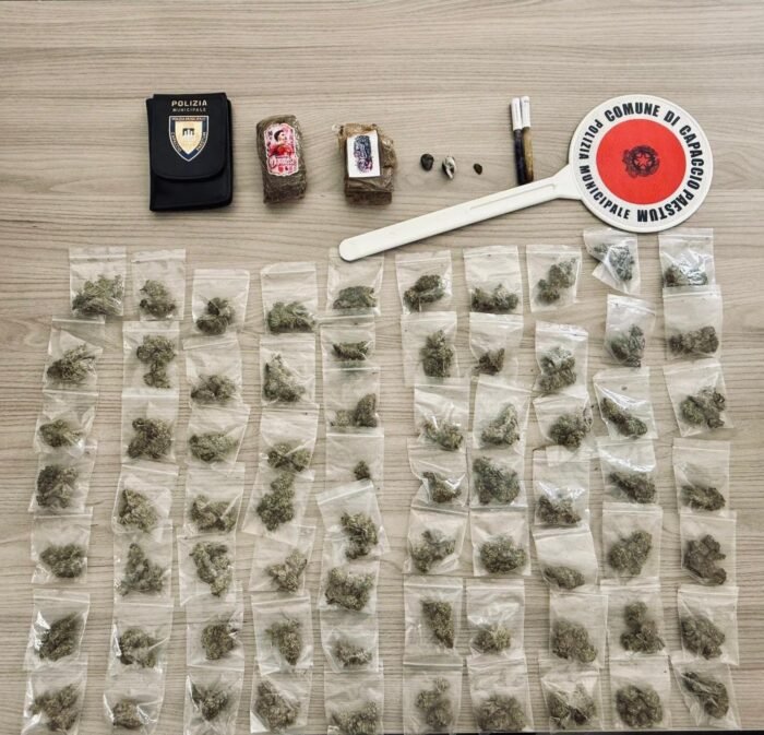 Spacciatore nasconde droga nel bosco a Capaccio, fuga dopo controllo della polizia